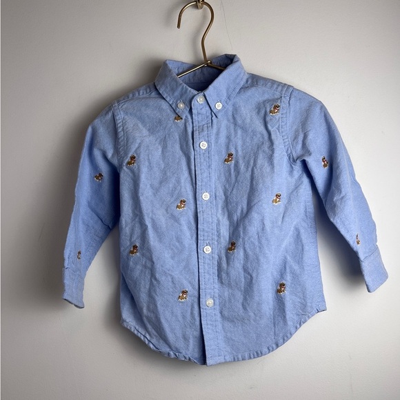 Janie and Jack Embroidered Bulldog Buttondown 18-24 months - Picture 2 of 9